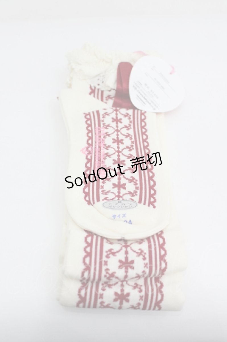 画像2: BABY,THE STARS SHINE BRIGHT / Little RED Riding Hood メルヘンの森のおとぎ話 柄オーバーニーソックス  エンジ I-26-05-22-132-BA-ZA-SA-ZI (2)