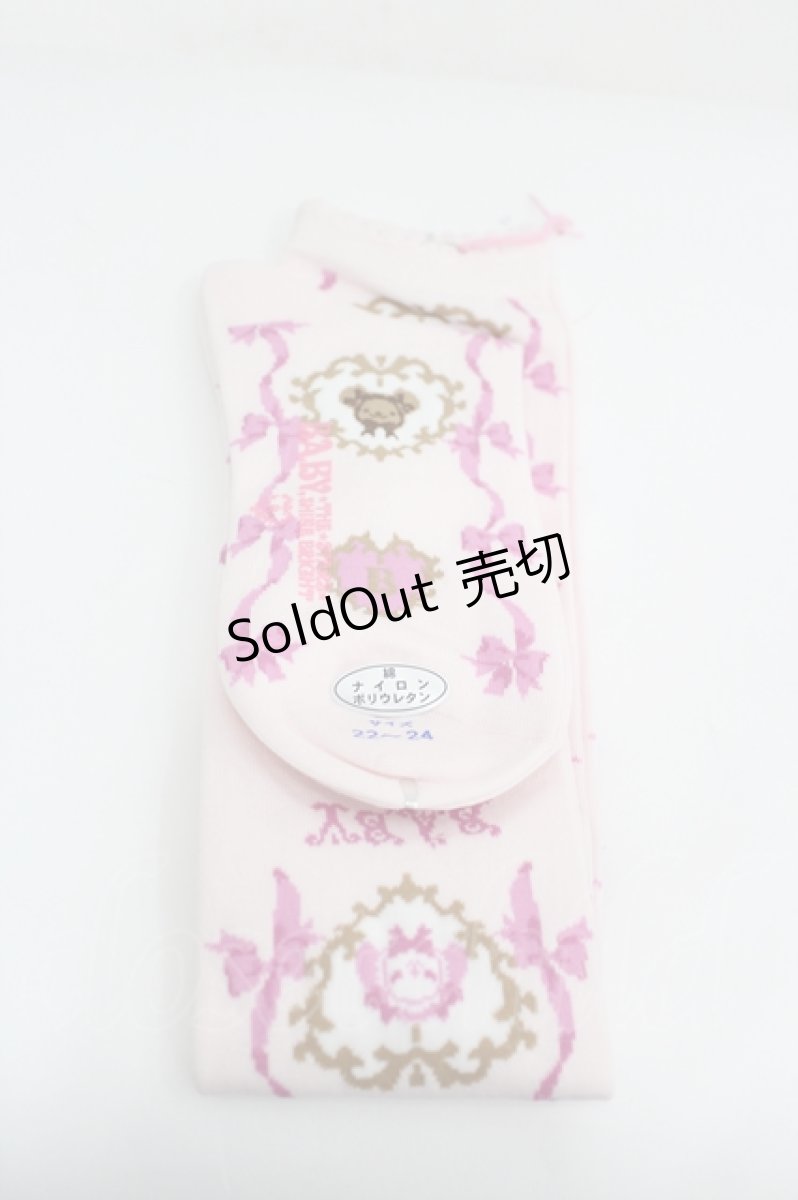 画像2: BABY,THE STARS SHINE BRIGHT / くみゃちゃんの Ribbon Ribbon C’est Bon Belle Journee柄オーバーニーソックス  ピンク I-26-05-22-142-BA-ZA-SA-ZI (2)