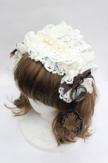 画像1: ALICE and the PIRATES / Milky Rail Train ネルラヘッドドレスカチューシャ  ブラウンＸアイボリー I-26-05-22-029-PA-AC-SA-ZI (1)
