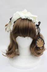 画像2: ALICE and the PIRATES / Milky Rail Train ネルラヘッドドレスカチューシャ  ブラウンＸアイボリー I-26-05-22-029-PA-AC-SA-ZI (2)