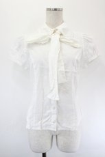 画像1: PEACE NOW / リボンタイ付半袖ブラウス M ホワイト I-26-05-24-023-PU-BL-SA-ZI (1)