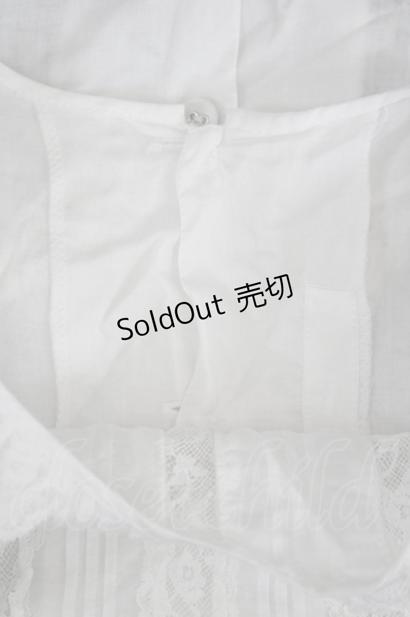 画像4: PINK HOUSE / 縦レースピンタック半袖ブラウス  白 I-26-05-24-031-LO-BL-SA-ZI (4)