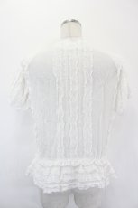 画像4: PINK HOUSE / 縦レースピンタック半袖ブラウス  白 I-26-05-24-032-LO-BL-SA-ZI (4)