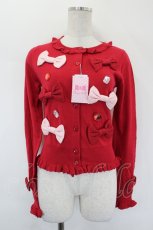 画像1: Angelic Pretty / リボンビジューニットカーディガン  赤Ｘピンク I-26-05-24-041-AP-TO-SA-ZI (1)