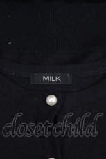 画像5: MILK / 半袖パールボタンカーディガン  ブラック I-26-05-24-047-ML-TO-SA-ZI (5)