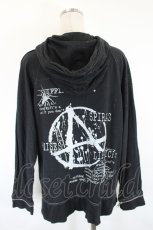 画像2: h.ANARCHY / 後ろ魔法陣風プリントパーカー  黒Ｘ白 I-26-05-24-075-HN-TO-SA-ZI (2)