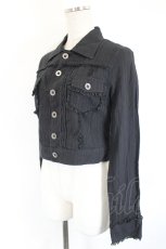 画像3: ALGONQUINS / ストライプ風刺繍ジャケット  黒 I-26-05-24-083-AL-JA-SA-ZI (3)