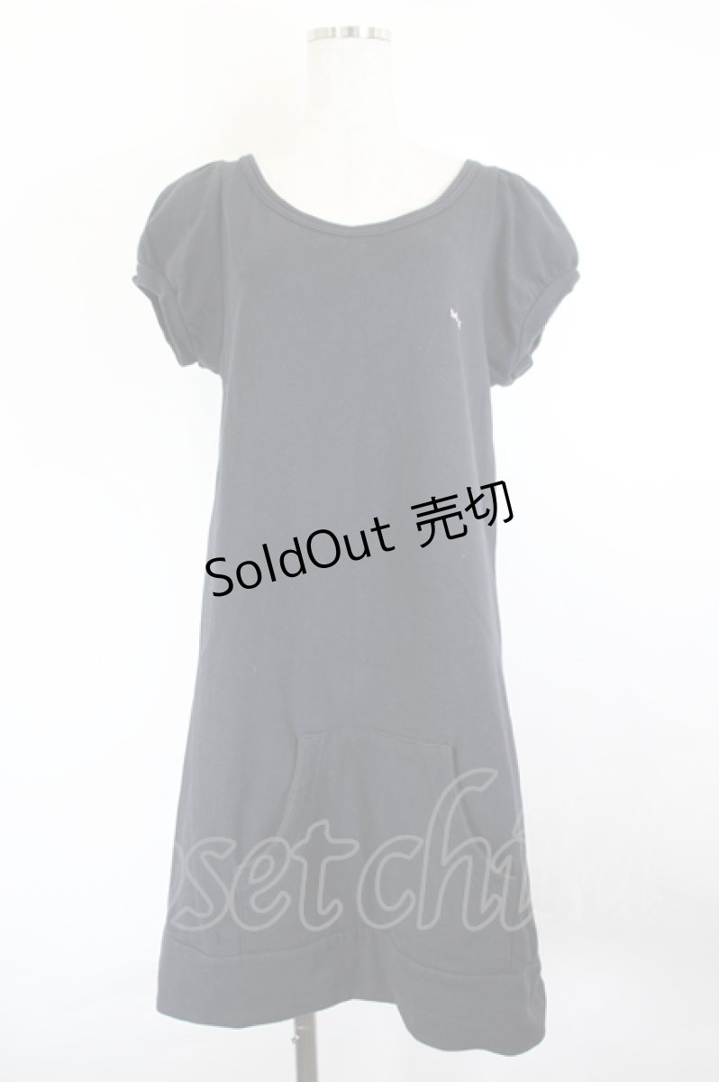 画像1: MILK / ロゴ刺繍パフスリーブ半袖ワンピース  ブラック I-26-05-24-099-ML-OP-SA-ZI (1)