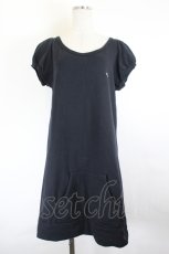 画像1: MILK / ロゴ刺繍パフスリーブ半袖ワンピース  ブラック I-26-05-24-099-ML-OP-SA-ZI (1)