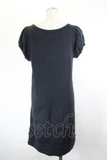 画像2: MILK / ロゴ刺繍パフスリーブ半袖ワンピース  ブラック I-26-05-24-099-ML-OP-SA-ZI (2)