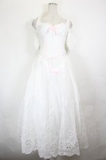 画像1: LACEMADE / 「マシュマロ」コルセットドレス XS 白Ｘピンク I-26-05-24-122-LO-OP-SA-ZI (1)