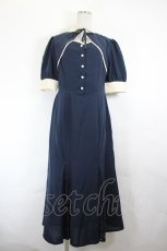 画像1: an another angelus / レース使いフロント開きマーメイドワンピース  ネイビー I-26-05-24-125-CA-OP-SA-ZI (1)