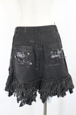画像2: h.ANARCHY / ZIP切替英字プリントスカート  黒ＸグレーＸシルバー I-26-05-24-135-HN-SK-SA-ZI (2)