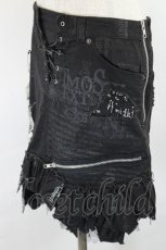 画像4: h.ANARCHY / ZIP切替英字プリントスカート  黒ＸグレーＸシルバー I-26-05-24-135-HN-SK-SA-ZI (4)