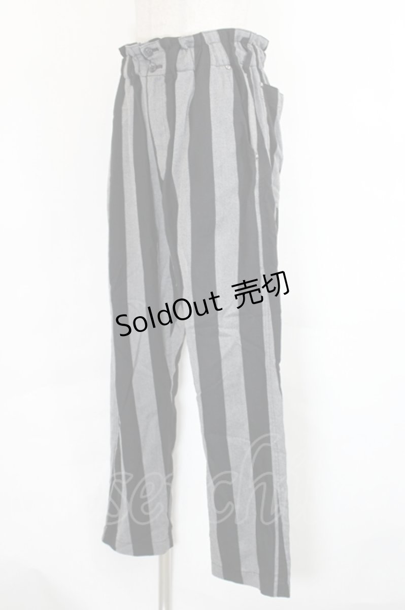 画像3: LAND by MILKBOY / ストライプパンツ  グレーＸ黒 I-26-05-24-149-MB-PA-SA-ZI (3)