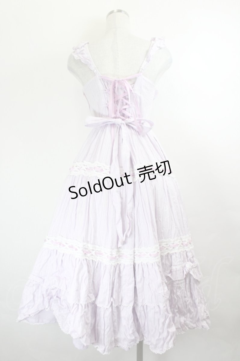 画像2: Angelic Pretty / クレッシェンドティアードジャンパースカート  ラベンダーＸ白 I-26-05-27-035-AP-OP-SA-ZI (2)