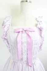 画像3: Angelic Pretty / クレッシェンドティアードジャンパースカート  ラベンダーＸ白 I-26-05-27-035-AP-OP-SA-ZI (3)