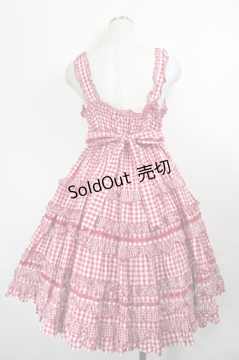 画像2: Angelic Pretty / Little Houseジャンパースカート  赤Ｘ白チェック I-26-05-27-036-AP-OP-SA-ZI (2)