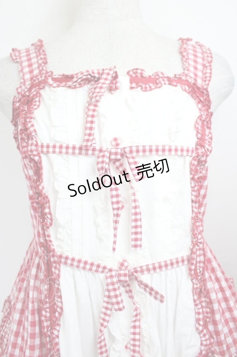 画像3: Angelic Pretty / Little Houseジャンパースカート  赤Ｘ白チェック I-26-05-27-036-AP-OP-SA-ZI (3)