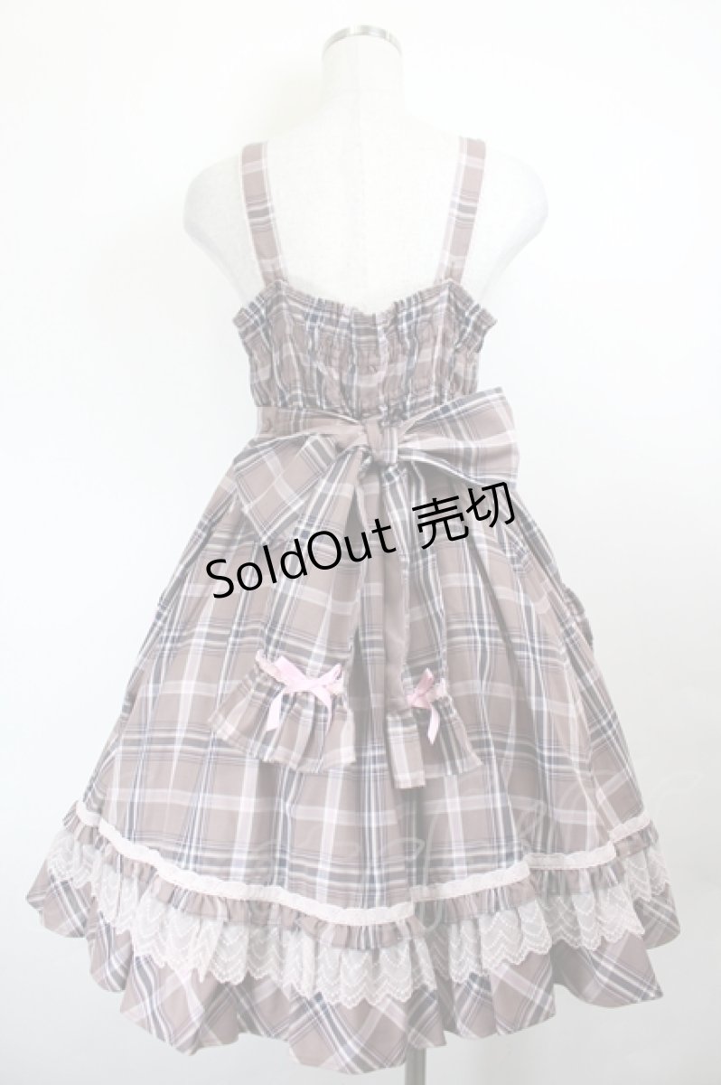 画像2: Angelic Pretty / トリプルハートジャンパースカート  ピンクチェック I-26-05-27-037-AP-OP-SA-ZI (2)