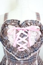 画像4: Angelic Pretty / トリプルハートジャンパースカート  ピンクチェック I-26-05-27-037-AP-OP-SA-ZI (4)