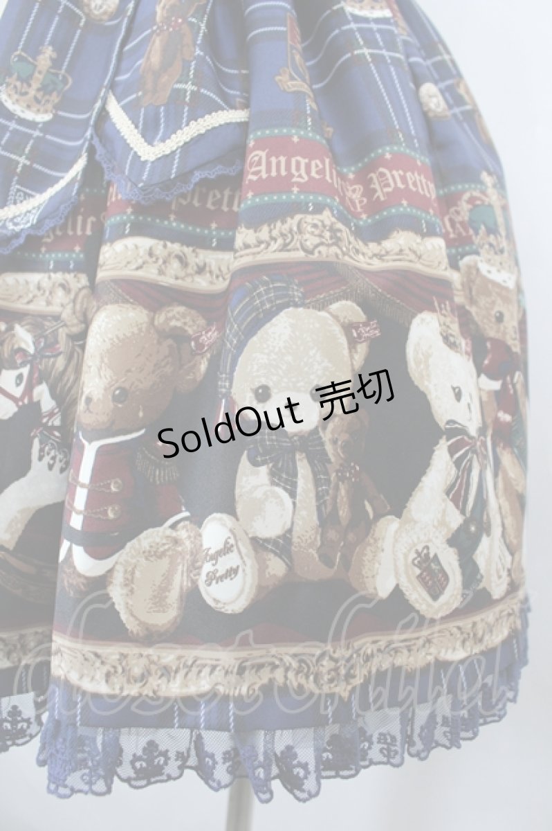 画像3: Angelic Pretty / British Bearジャンパースカートセット ジャンパースカート単品  青 I-26-05-27-038-AP-OP-SA-ZI (3)