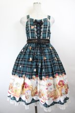 画像1: metamorphose / もりのパティシエリボンジャンパースカート  グリーン I-26-05-27-039-ME-OP-SA-ZI (1)