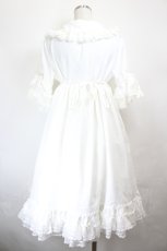 画像2: MOMOKO HOUSE / ローズレース襟半袖ワンピース  白 I-26-05-27-049-LO-OP-SA-ZI (2)