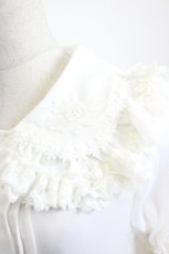 画像3: MOMOKO HOUSE / ローズレース襟半袖ワンピース  白 I-26-05-27-049-LO-OP-SA-ZI (3)