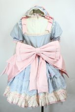 画像2: Antiques Doll / リボンレースワンピースセット S サックスＸピンクＸアイボリー I-26-05-27-054-LO-OP-SA-ZI (2)