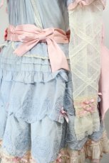 画像3: Antiques Doll / リボンレースワンピースセット S サックスＸピンクＸアイボリー I-26-05-27-054-LO-OP-SA-ZI (3)