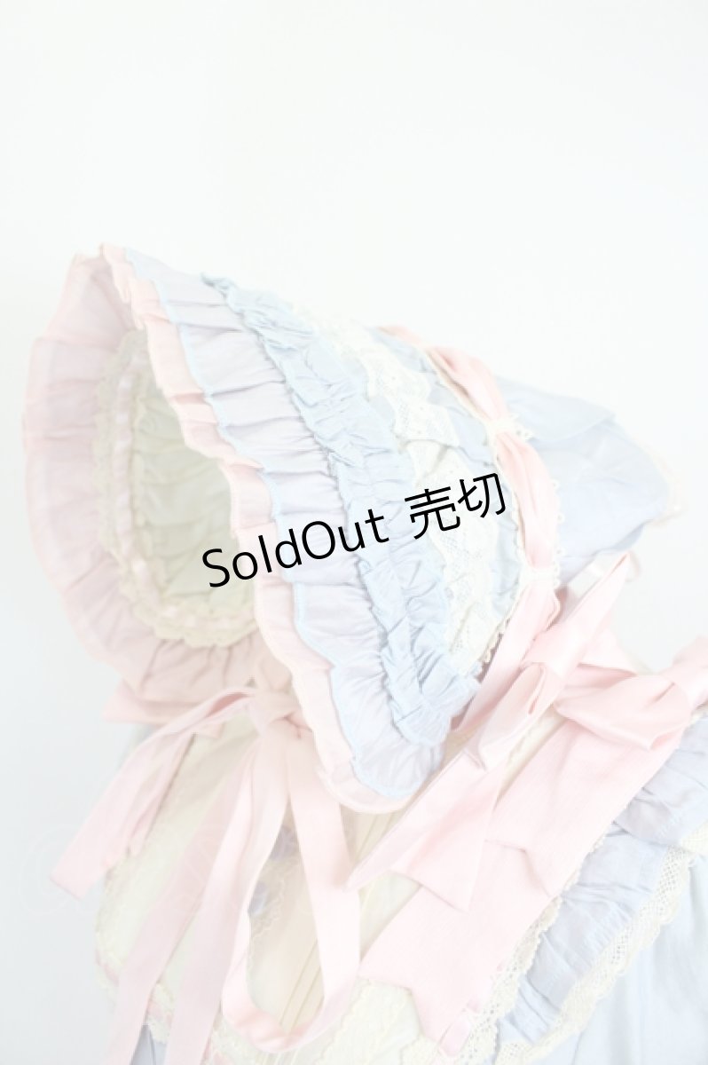 画像4: Antiques Doll / リボンレースワンピースセット S サックスＸピンクＸアイボリー I-26-05-27-054-LO-OP-SA-ZI (4)