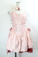 画像1: 魔女物語の洋裁 / サイドベルトジャンパースカートセット  ピンクＸ赤 I-26-05-27-056-LO-OP-SA-ZI (1)