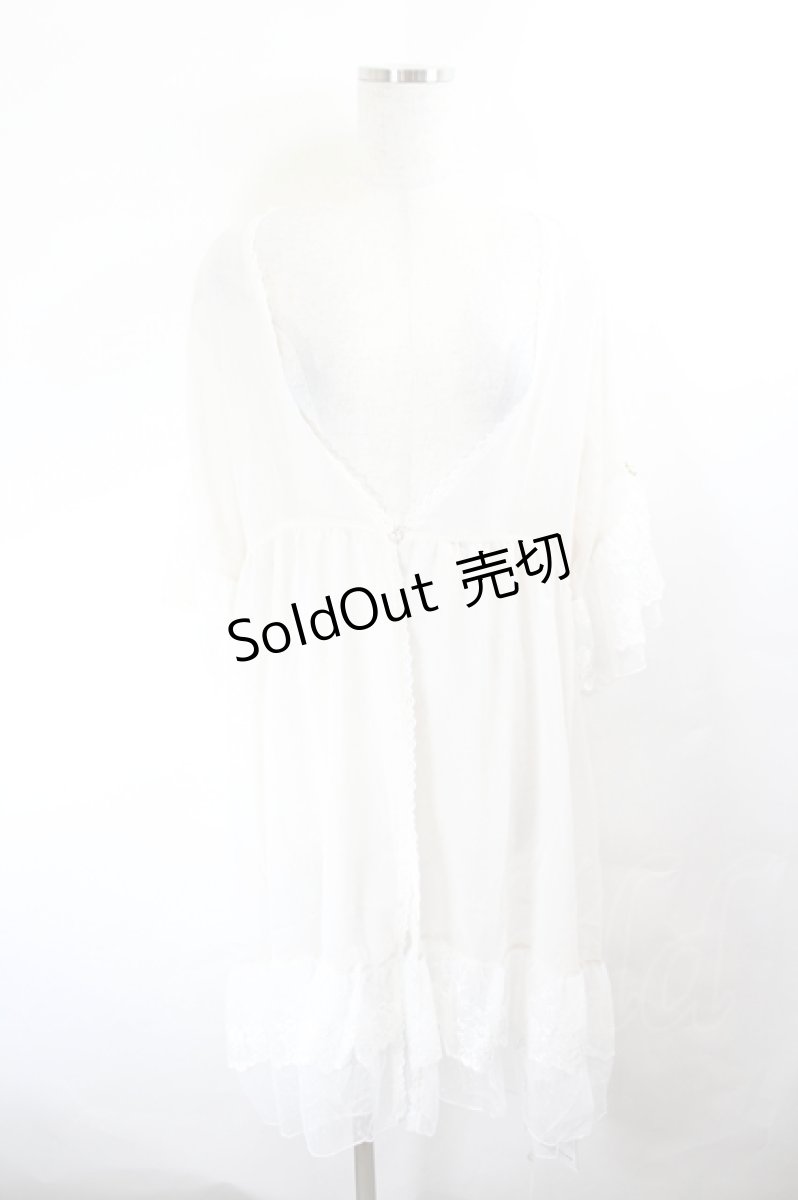 画像1: axes femme / シアー×チュールレースガウン F 白 I-26-05-27-069-AX-TO-SA-ZI (1)