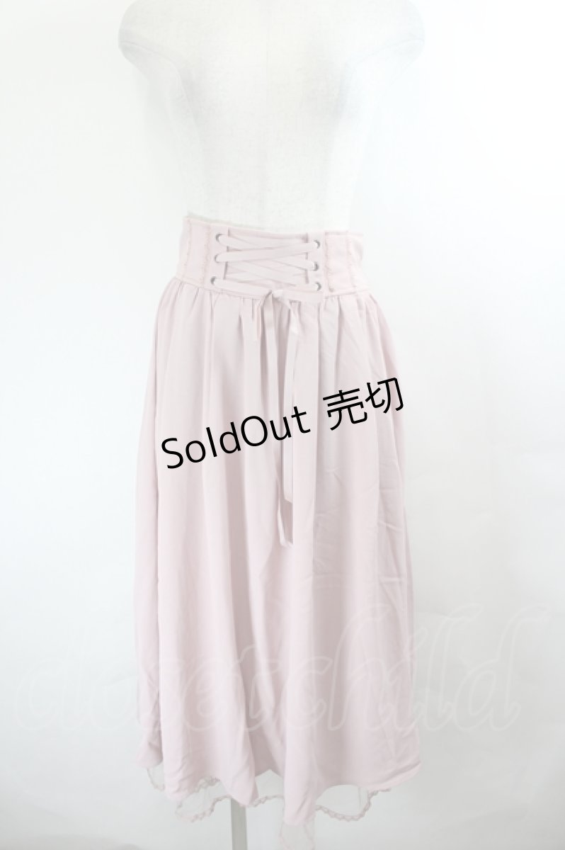画像1: axes femme POETIQUE / バックフリルレースアップスカート M 淡ピンク I-26-05-27-084-AX-SK-SA-ZI (1)