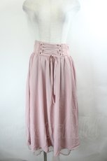 画像1: axes femme POETIQUE / バックフリルレースアップスカート M 淡ピンク I-26-05-27-084-AX-SK-SA-ZI (1)