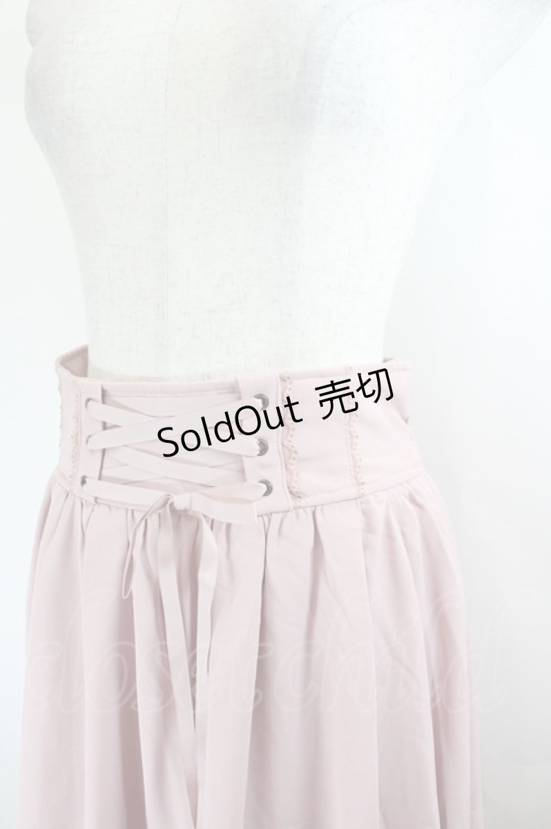 画像2: axes femme POETIQUE / バックフリルレースアップスカート M 淡ピンク I-26-05-27-084-AX-SK-SA-ZI (2)