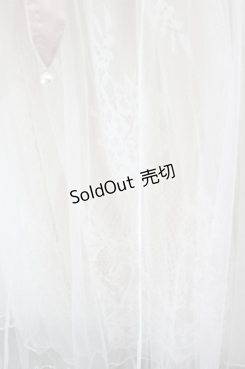 画像2: axes femme POETIQUE / リボン付レース×チュールスカート M ベージュ I-26-05-27-086-AX-SK-SA-ZI (2)