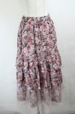画像1: axes femme / フルールPTティアードスカート F ピンク I-26-05-27-088-AX-SK-SA-ZI (1)