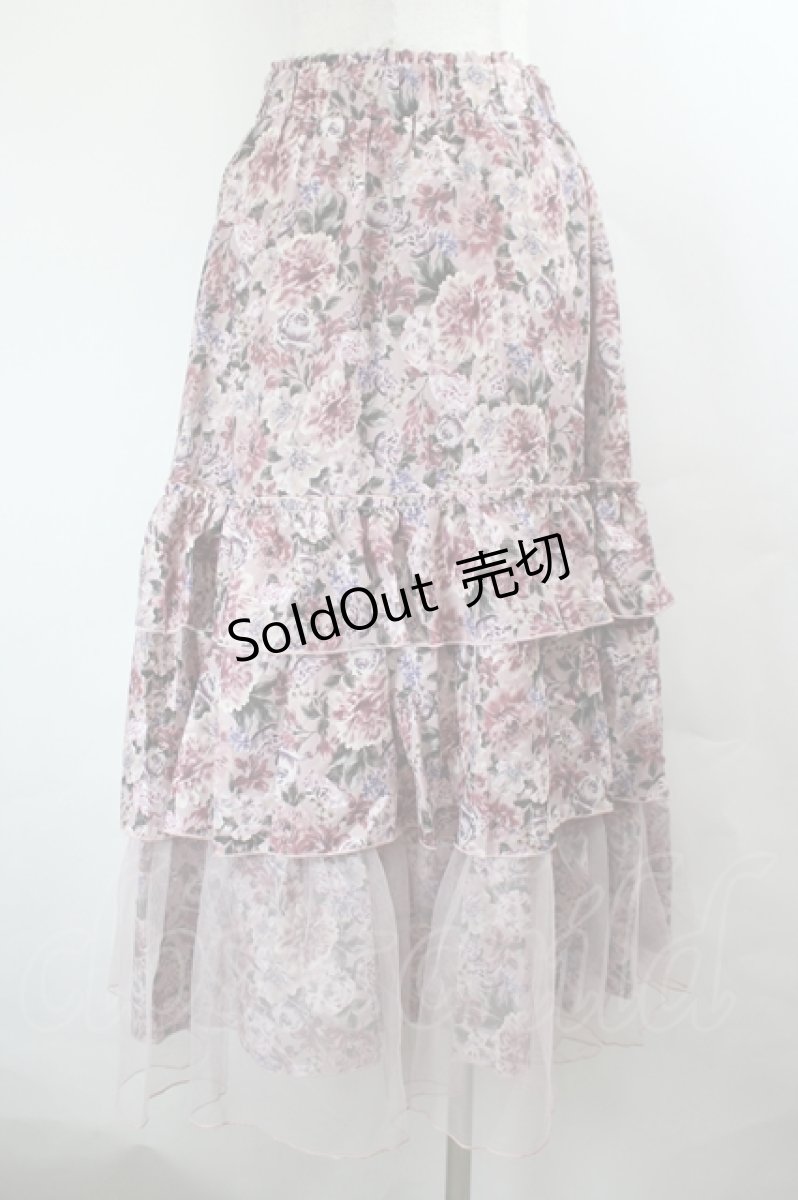 画像3: axes femme / フルールPTティアードスカート F ピンク I-26-05-27-088-AX-SK-SA-ZI (3)
