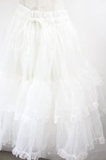 画像2: metamorphose / 【プラスサイズ】オーガンジーミディアムフリルパニエ  白 I-26-05-27-098-ME-SK-SA-ZI (2)