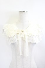 画像1: axes femme / レースフリルラウンド付け襟  生成り I-26-05-27-108-AX-ZA-SA-ZI (1)