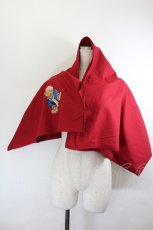 画像1: WONDERFUL WORLD / セーラーくま刺繍大判ストール  赤 I-26-05-27-114-LO-ZA-SA-ZI (1)