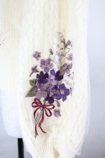 画像3: axes femme / ブーケ刺繍×チュール袖カーディガン M 白 I-26-05-27-012-AX-TO-SA-ZI (3)