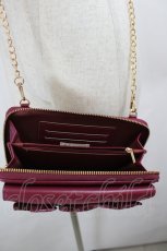 画像3: axes femme / リボンキルトヨコ型ショルダー  ワイン I-26-05-27-128-AX-BG-SA-ZI (3)