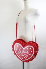 画像1: Angelic Pretty / ドットロゴハートショルダーバッグ  黒Ｘ白 I-26-05-27-129-AP-BG-SA-ZI (1)