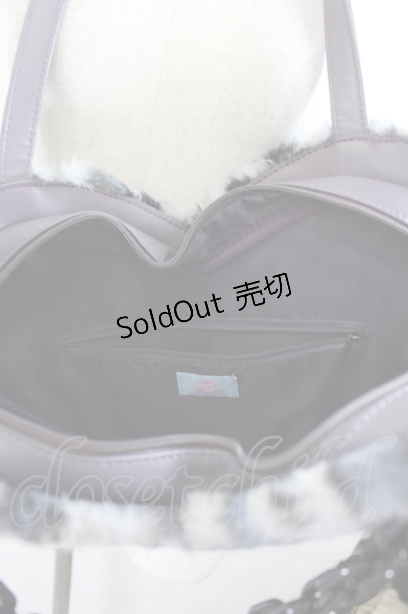 画像2: LOLITAその他(お買取対象外) / レオパードファーハートハンドバッグ  グレーＸ黒 I-26-05-27-132-LO-BG-SA-ZI (2)