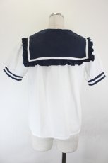 画像2: axes femme kawaii / セーラー襟ブラウス  白Ｘネイビー I-26-05-27-002-AX-BL-SA-ZI (2)