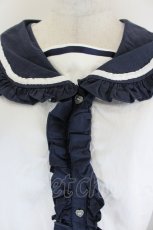 画像3: axes femme kawaii / セーラー襟ブラウス  白Ｘネイビー I-26-05-27-002-AX-BL-SA-ZI (3)