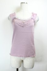 画像1: axes femme POETIQUE / ビジューデザインフリルキャミ M ラベンダー I-26-05-27-022-AX-TO-SA-ZI (1)